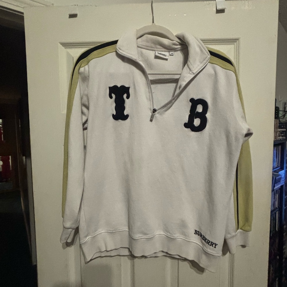Burberry White Textured Knit Top